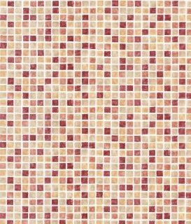 Brewster 144 59631 Destinations by The Shore Mosaic Tiles Wallpaper, 20.5 Inch by 396 Inch, Red    
