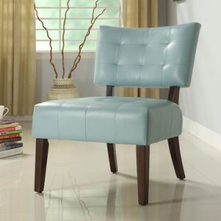 Woodbridge Home Designs Warner Vinyl Slipper Chair 489 Color Sky Blue