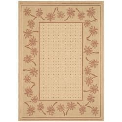 Indoor/ Outdoor Ivory/ Rust Rug (67 X 96)