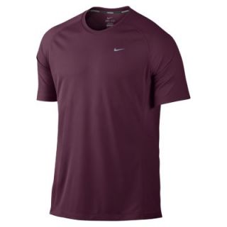 Nike Miler UV Mens Running Shirt   Deep Garnet