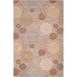 Hand tufted Grey Belle Towers New Zealand Wool Rug (33 X 53)
