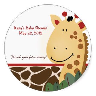 Zanzibar Jungle Giraffe print Custom Favor Sticker