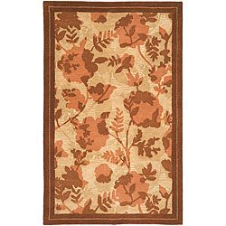 Hand tufted Brown Contemporary Passion Wool Floral Rug (26 X 8)