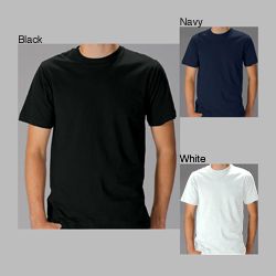 Mens Solid colored 100 percent Cotton Short sleeve Crew neck Pullover T shirt (two Pack)