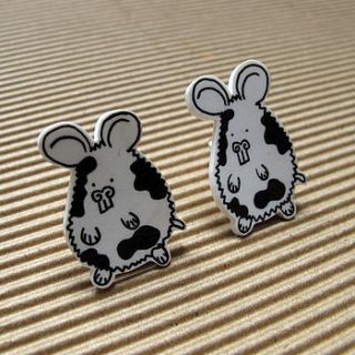 spotty hamster hand drawn earrings by edwina.simone