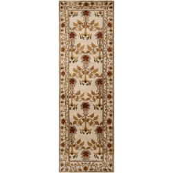 Hand knotted Beige Bedat Wool Rug (26 X 8)