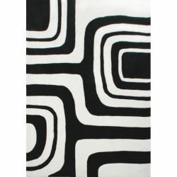 Nuloom Handmade Pino Geometric Black Rug (6 X 9)