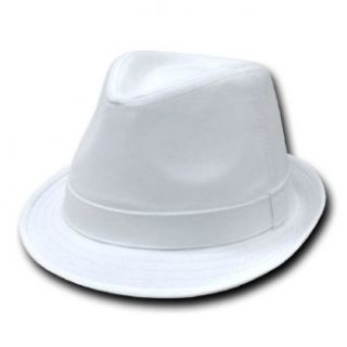 DECKY Basic Poly Woven Fedora Hats (WHITE / WHITE, L / XL) at  Mens Clothing store
