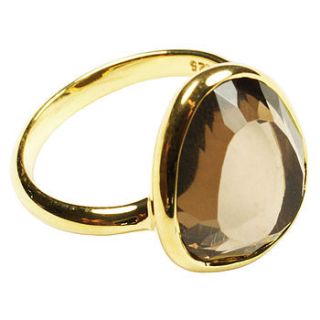 cressida ring gold and smoky quartz by flora bee