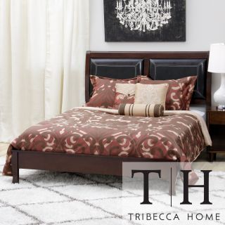 Tribecca Home Tribecca Home Filton Faux Leather Upholstered Queen size Bed Brown Size Queen