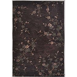 Hand tufted Brown Polyester Multicolor Rug (76 X 96)
