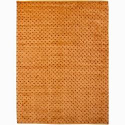 Handwoven Orange/red Mandara New Zealand Wool Rug (26 X 76)