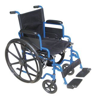 Drive Medical 20 inch Wide Blue Streak Wheelchair With Flip Back Desk Arms