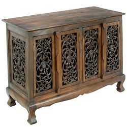 Flowers And Vines Storage Cabinet/ Sideboard Buffet