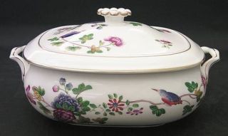 Wedgwood Cuckoo (Gold Trim) Oval Covered Vegetable, Fine China Dinnerware   Will