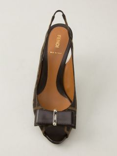 Fendi 'zucca' Bow Slingback Sandal