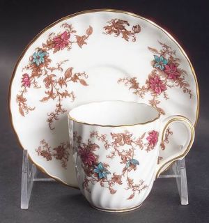 Minton Ancestral (Wreath Backstamp) Flat Demitasse Cup & Saucer Set, Fine China