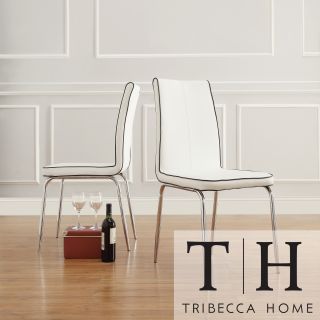 Tribecca Home Matilda White Retro Modern Dining Chair (set Of 2)