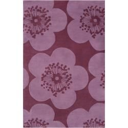 Aimee Wilder Hand tufted Purple Courland Floral Wool Rug (33 X 53)