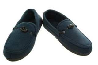 Isotoner Men's Fleece Moccasin Indoor Outdoor Boat Slippers (Large 9.5 10.5) Shoes