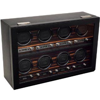 Wolf Designs 459356 Roadster Collection Module 2.7 Eight Watch Winder with Cover, Ebony Watches