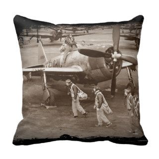 Fighter Pilots Training on P 47 Thunderbolts Pillow