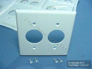 Leviton 88052 2 Gang Single 1.406 Inch Hole Device Receptacle Wallplate, Standard Size, Thermoset, Device Mount, Midway Size, White   Outlet Plates  