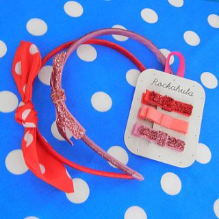 glitter clips and alice bands gift set by rockahula kids