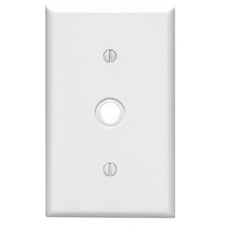 Leviton 88018 1 Gang .406 Inch Hole Device Telephone/Cable Wallplate, Standard Size, Thermoset, Strap Mount, White   Outlet Plates  