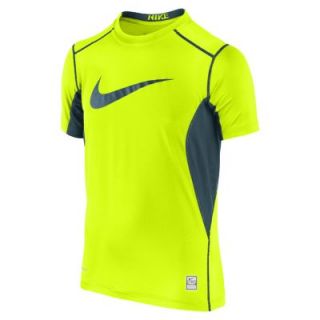 Nike Pro Core Fitted Swoosh Boys Shirt   Volt