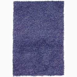 Handwoven Purple/blue Mandara Shag Rug (79 X 106)