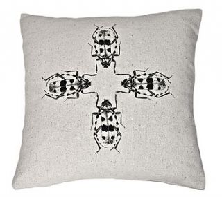 alpina baile beetles silk cushion by rhoda elizabeth