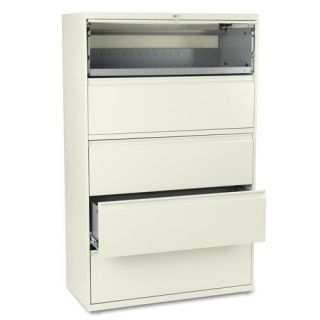 Hon 800 Series 42 inch Wide Five shelf Lateral file Cabinet With Roll out Shelf