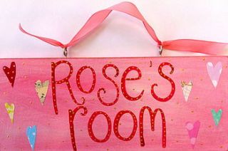 girl's heart room sign by maxine pharoah