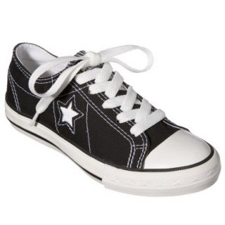Kids Converse One Star Canvas Oxford Shoe   Black 6