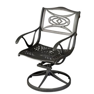 Malibu Black Outdoor Swivel Chair