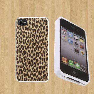 Cheetah Print Custom Case/Cover FOR Apple iPhone 4 / 4s** WHITE** Rubber Case ( Ship From CA ) Cell Phones & Accessories