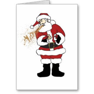 Puking Santa Christmas Card