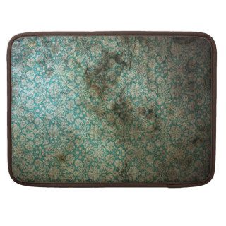 Vintage Teal Blue Damask Pattern Background Sleeves For MacBook Pro