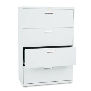 Hon 600 Series 36 inch wide Light gray Four drawer Lateral File Cabinet