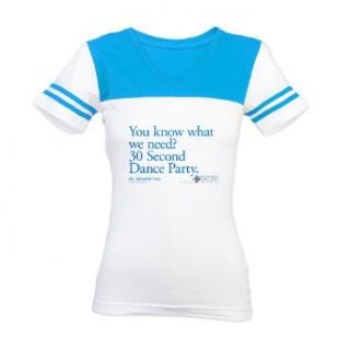  30 Second Dance Party Quote Jr. Football T Shirt   S Blue/White Clothing