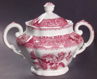 Spode Camilla Red (Earthen,Old,Red Stamp) Sugar Bowl & Lid, Fine China Dinnerwar