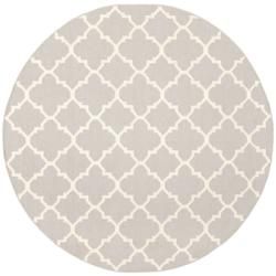 Safavieh Handwoven Moroccan Dhurrie Gray/ Ivory Wool Area Rug (8 Round)