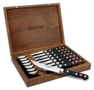 Wusthof Classic Serrated Steak Knife Set with Walnut Case (8 piece) Steak Knives Kitchen & Dining