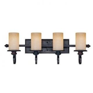 Savoy House 8 224 4 25 Carmel Collection 4 Light Vanity Fixture, Slate Finish with Cream Ribbed Glass    