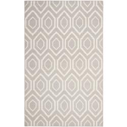Moroccan Dhurrie Transitional Gray/ivory Wool Rug (5 X 8)