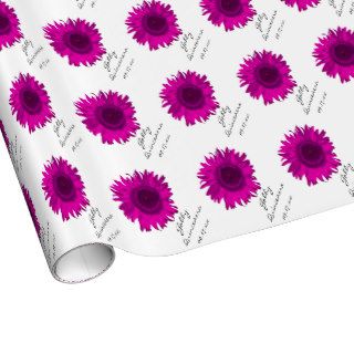 Personalized Pink Sunflower Quinceanera Gift Wrap