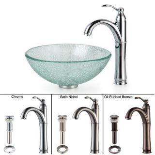 Kraus Bathroom Combo Set Broken 14 inch Glass Sink/faucet