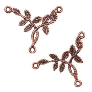 Antiqued Copper Plated Chandelier Earring Parts 2 to 1 Leafy Vine 24.5mm (2)