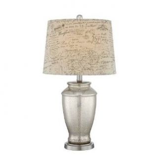 Quoizel Q1327T 1 Light Table Lamp with 3 Way Switch with Custom Printed Shade, Brushed Nickel    
